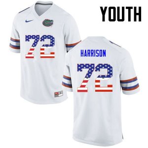 Youth Florida Gators #72 Jonotthan Harrison NCAA Nike White USA Flag Fashion Authentic Stitched College Football Jersey GLE0862WB